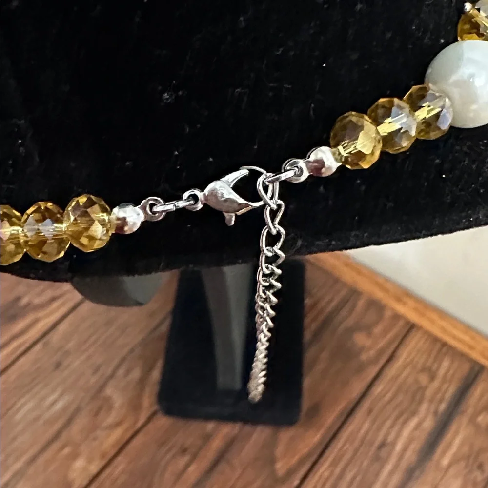 Elegant Navy and Gold Tie Necklace